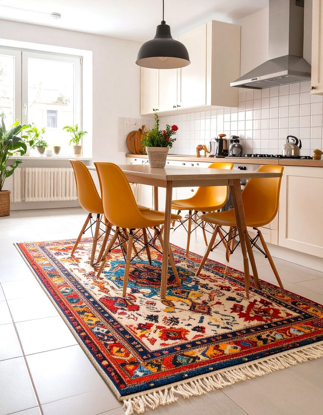 The Unexpected Placement of a Kitchen Rug - 30 how to use rugs in interior design ideas