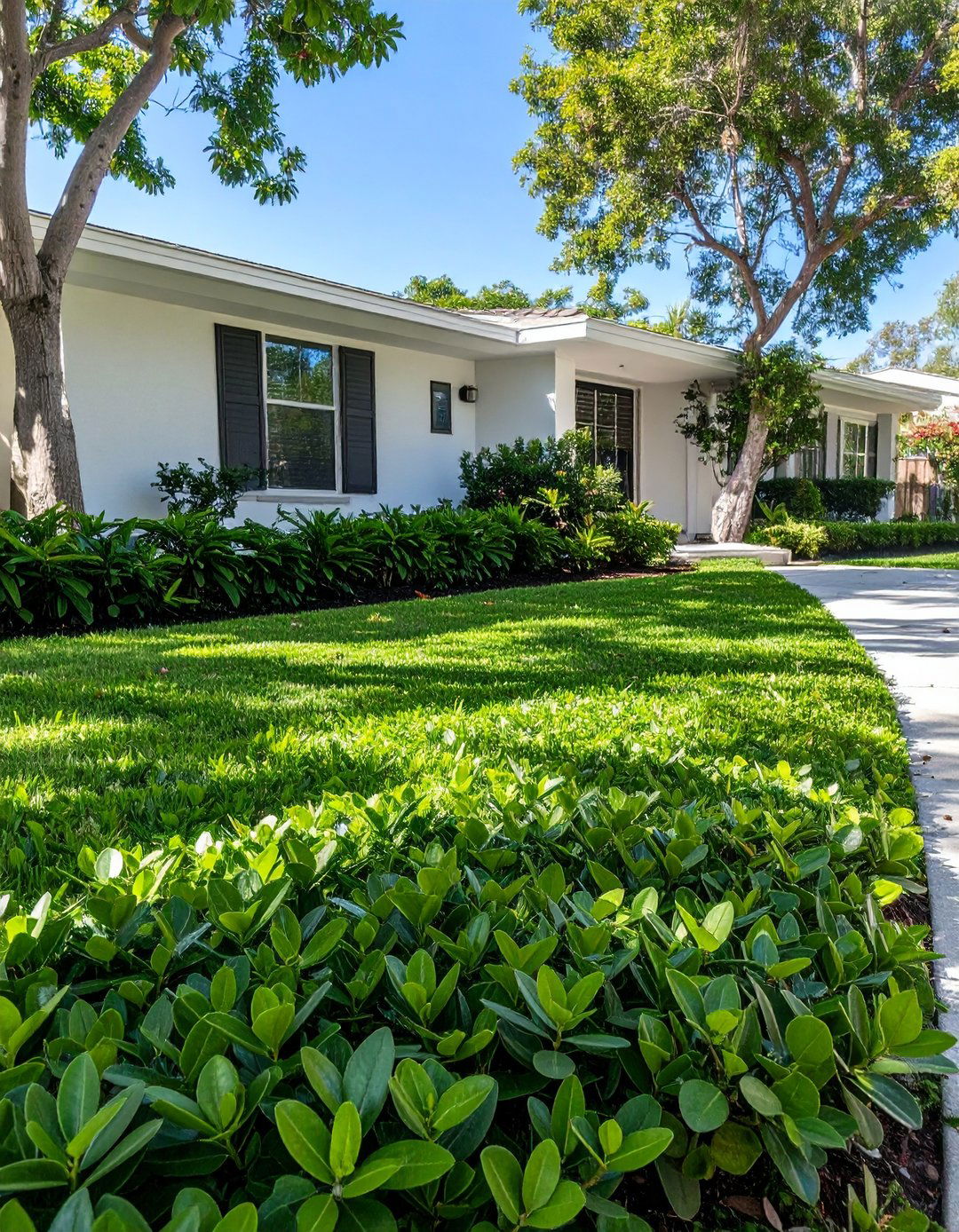The Uniform Groundcover Planting - 30 budget cheap simple front yard landscaping ideas