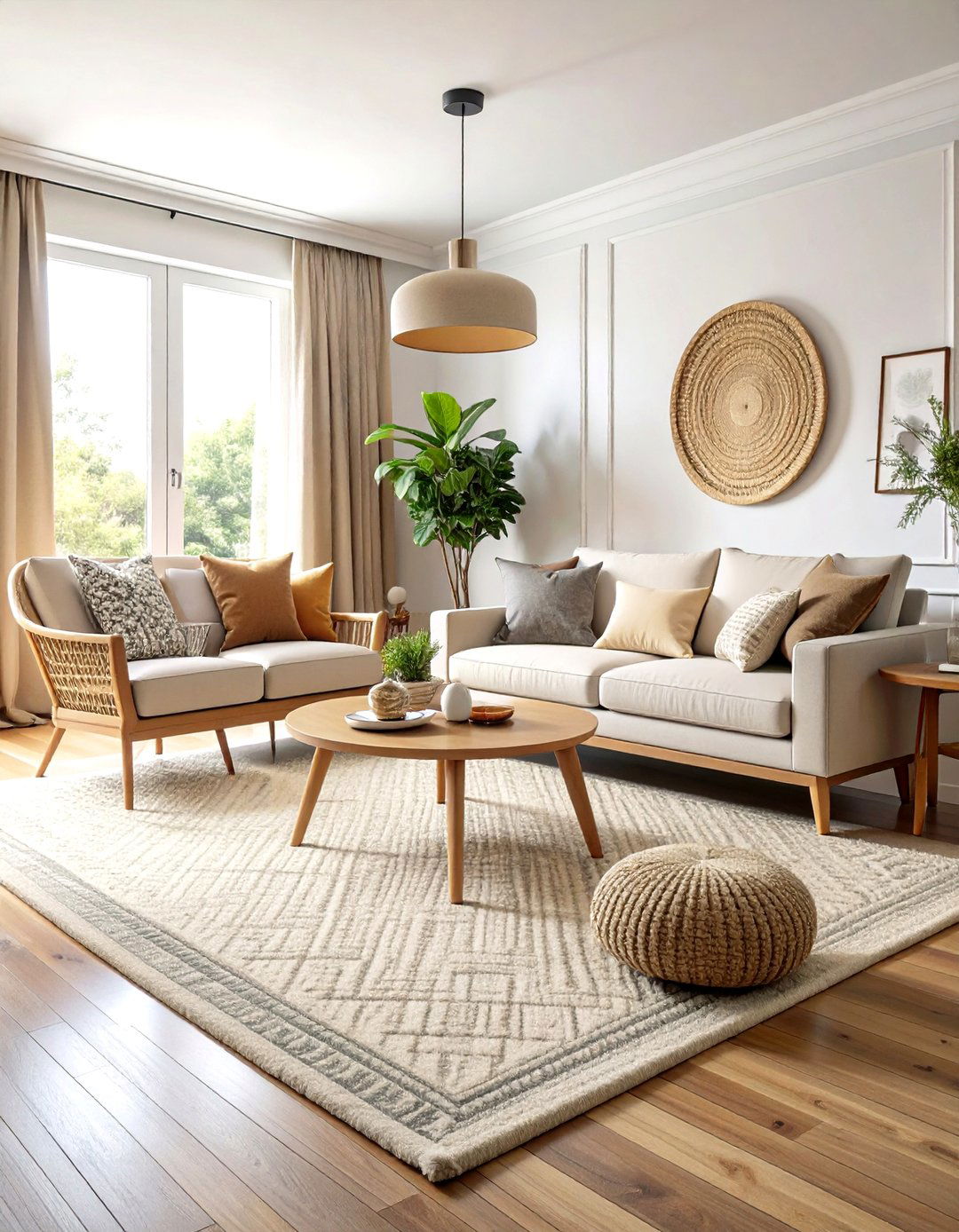 The Unifying Large Rug Technique - 30 decorating ideas for small living room