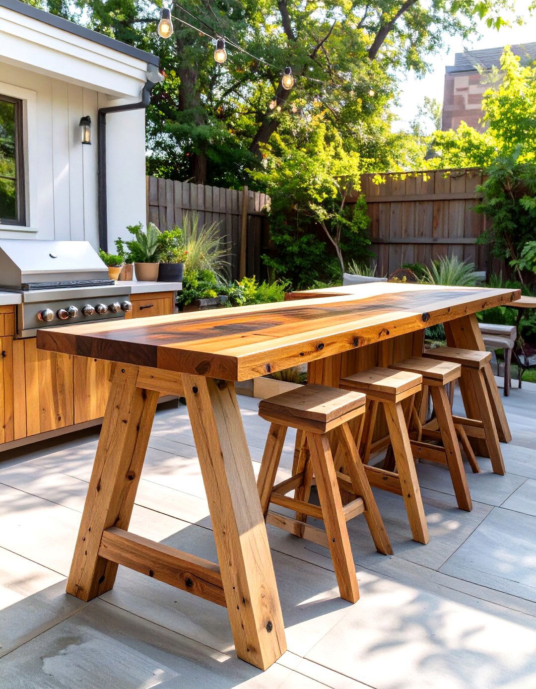 The Upcycled Door Countertop Outdoor Kitchen - 30 cheap simple outdoor kitchen ideas