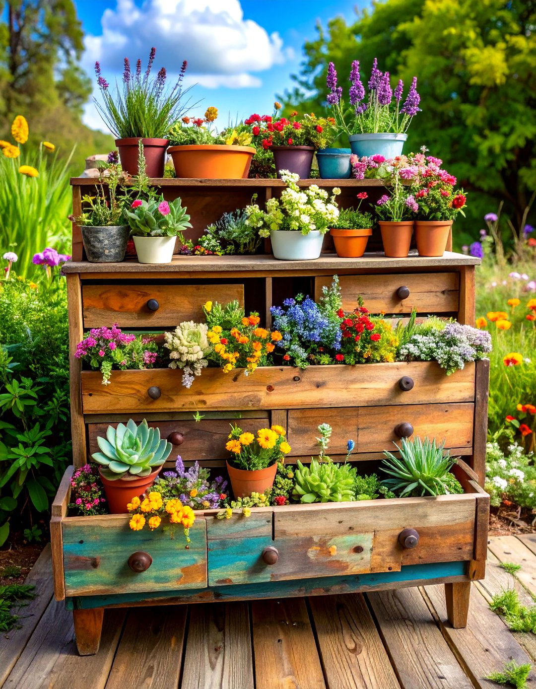 The Upcycled Drawer Garden - 30 garden box ideas