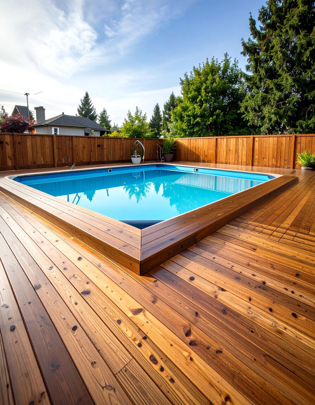 The Upcycled Material Deck - 30 diy above ground pool deck ideas on a budget