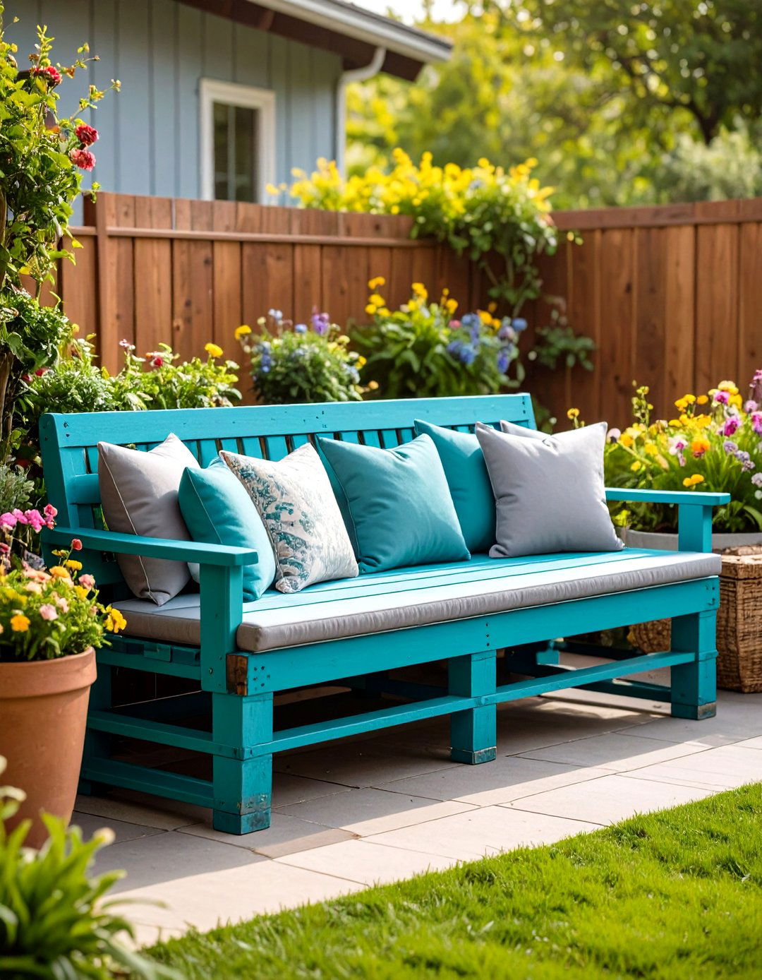 The Upcycled Pallet Garden Bench - 30 garden bench ideas