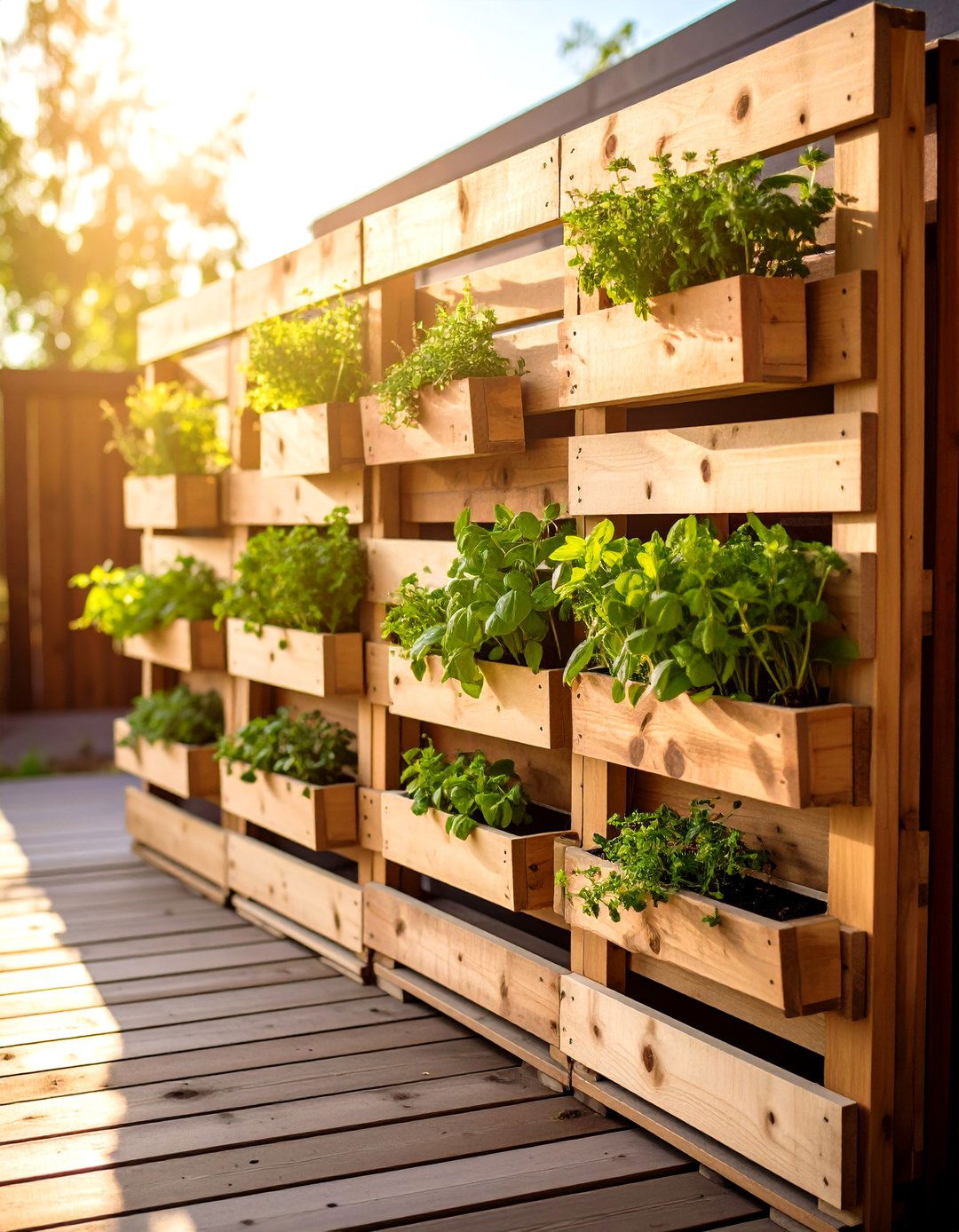 The Upcycled Pallet Wall - 30 deck privacy wall ideas