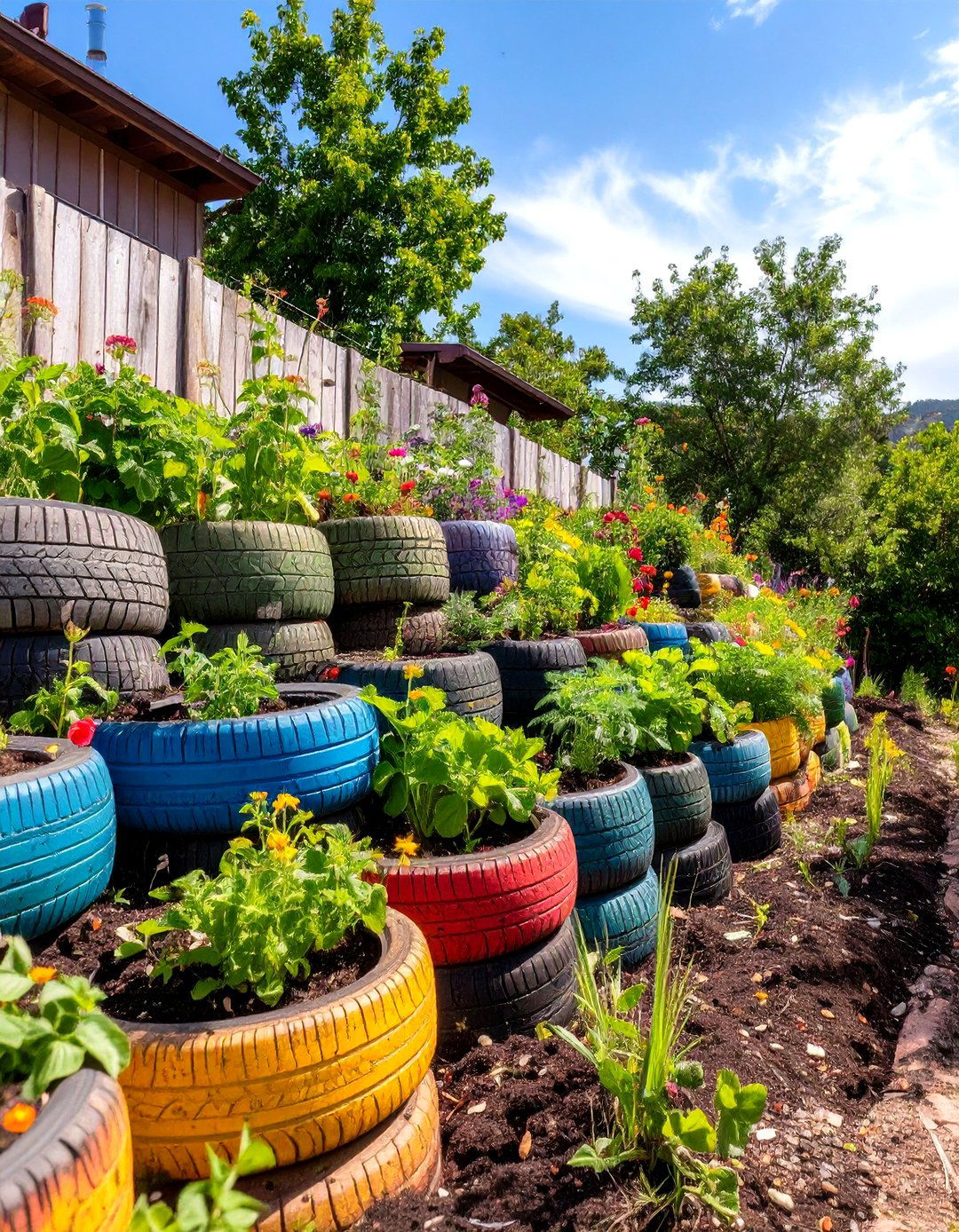 The Upcycled Retaining Wall Garden - 30 hillside landscaping ideas on a budget