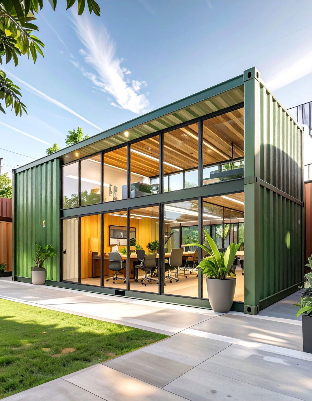 The Upcycled Shipping Container Office - 30 green office ideas