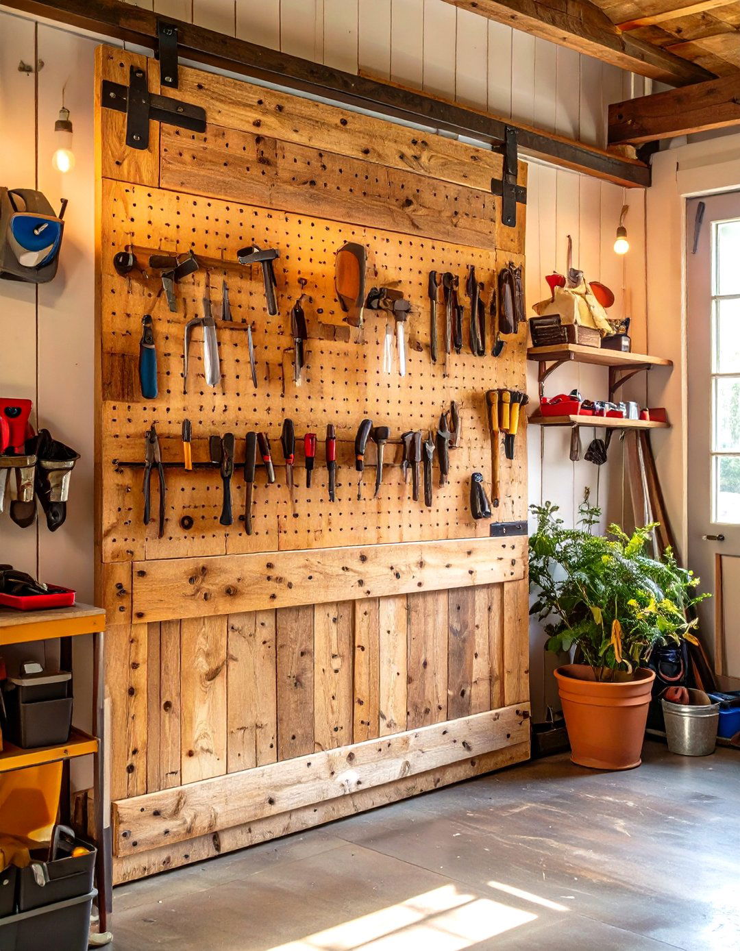 The Upcycled and Eco Friendly Pegboard - 30 garage pegboard ideas