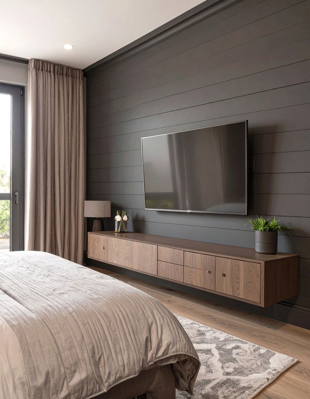 The Upholstered Fabric Panel Bedroom Wall - 30 master bedroom tv wall ideas
