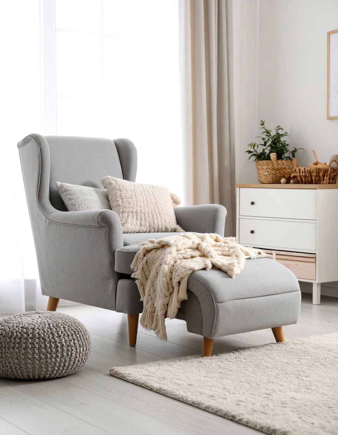 The Upholstered Storage Chaise - 30 living room toy storage ideas