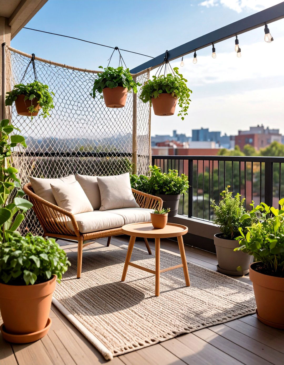 The Urban Balcony Fishnet Enclosure - 30 enclosed patio ideas on a budget