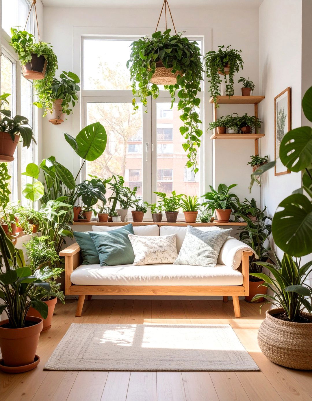 The Urban Jungle Living Room - 30 budget apartment living room ideas