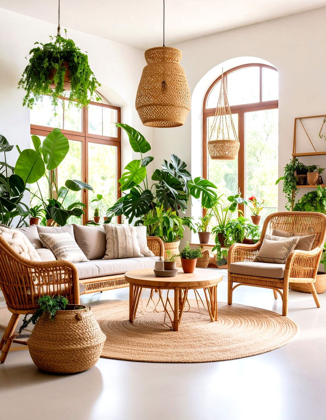 The Urban Jungle Living Room - 30 living room indoor plants decoration ideas