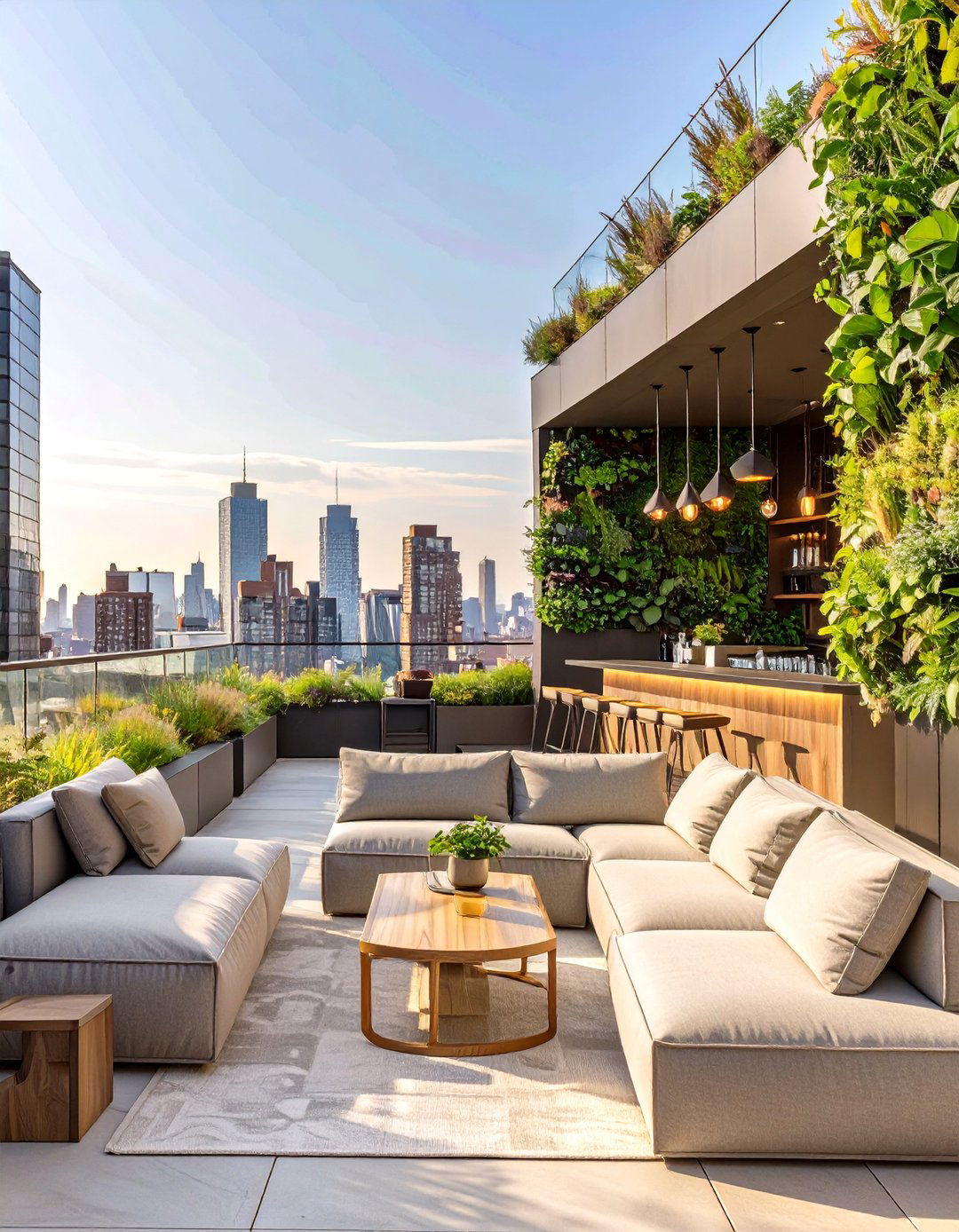 The Urban Rooftop Garden Bar - 30 ai outdoor entertaining space ideas