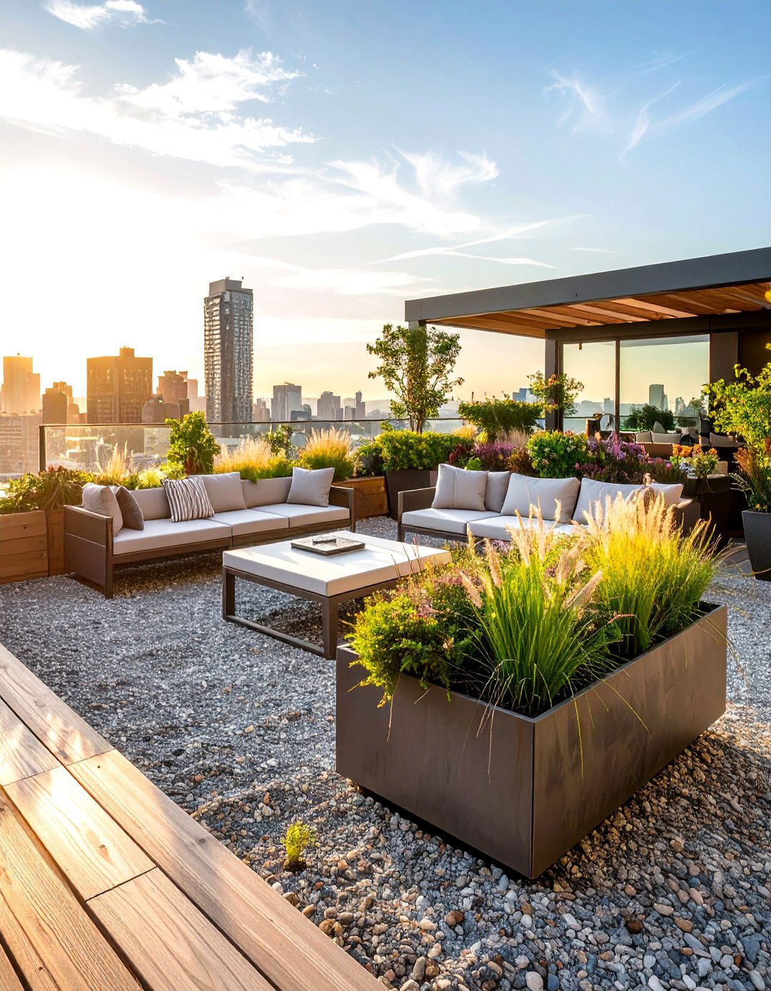 The Urban Rooftop Gravel Garden - 30 gravel garden ideas