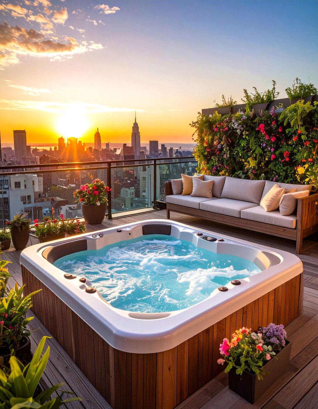 The Urban Rooftop Hot Tub Oasis - 30 hot tub patio ideas