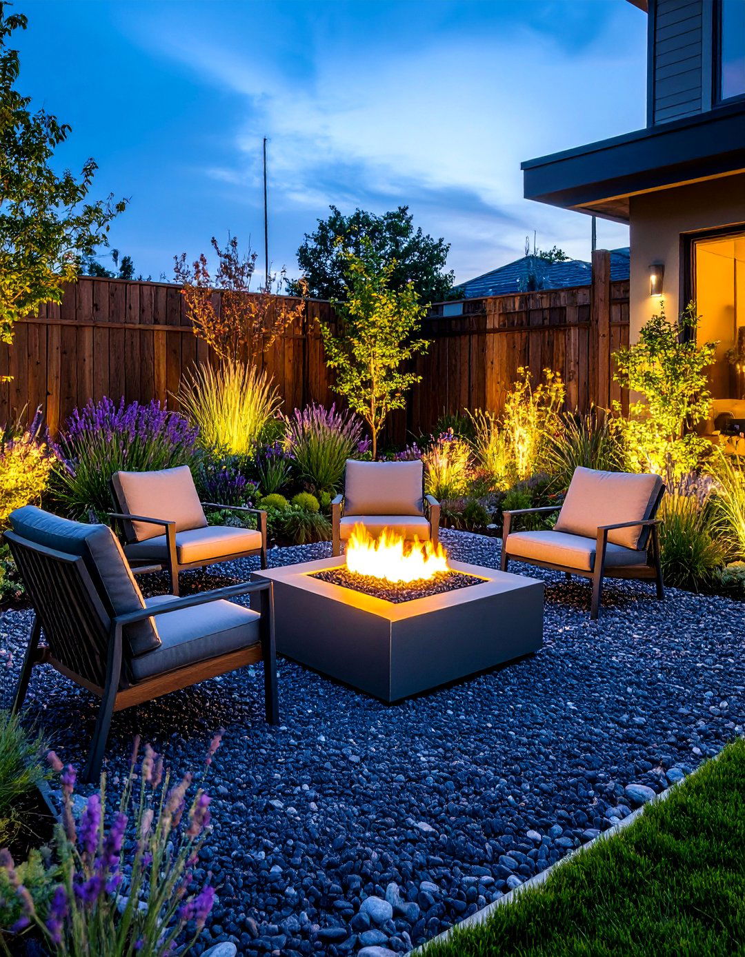The Urban Rooftop Inspired Gravel Bed - 30 backyard fire pit ideas landscaping on a budget