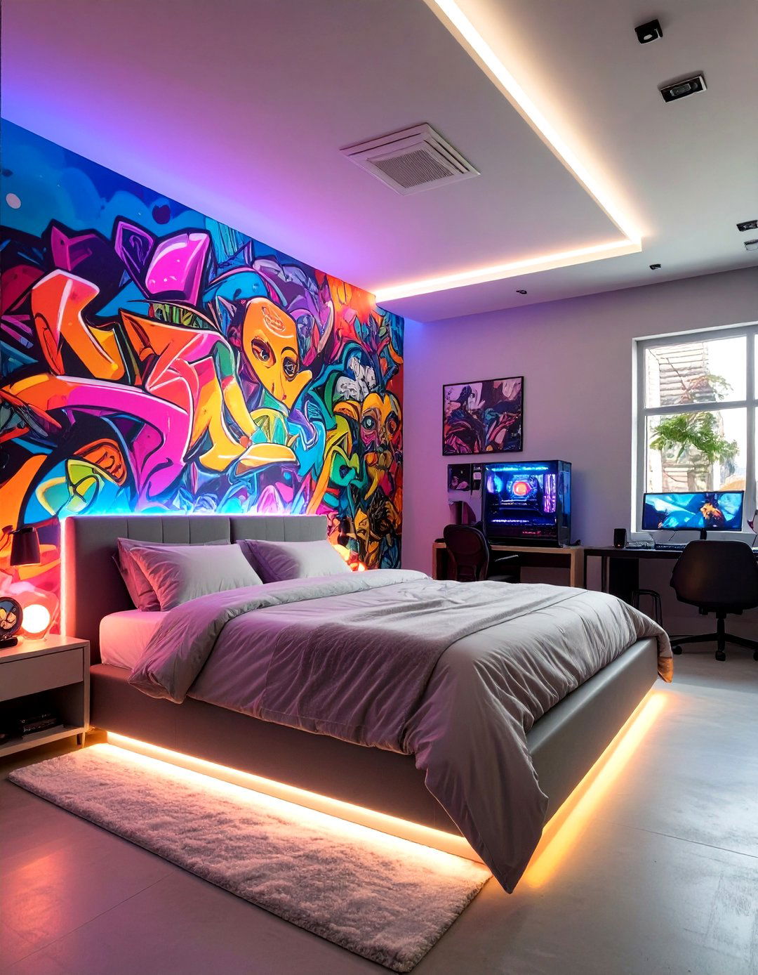 The Urban Street Art Bedroom - 30 gaming bedroom ideas