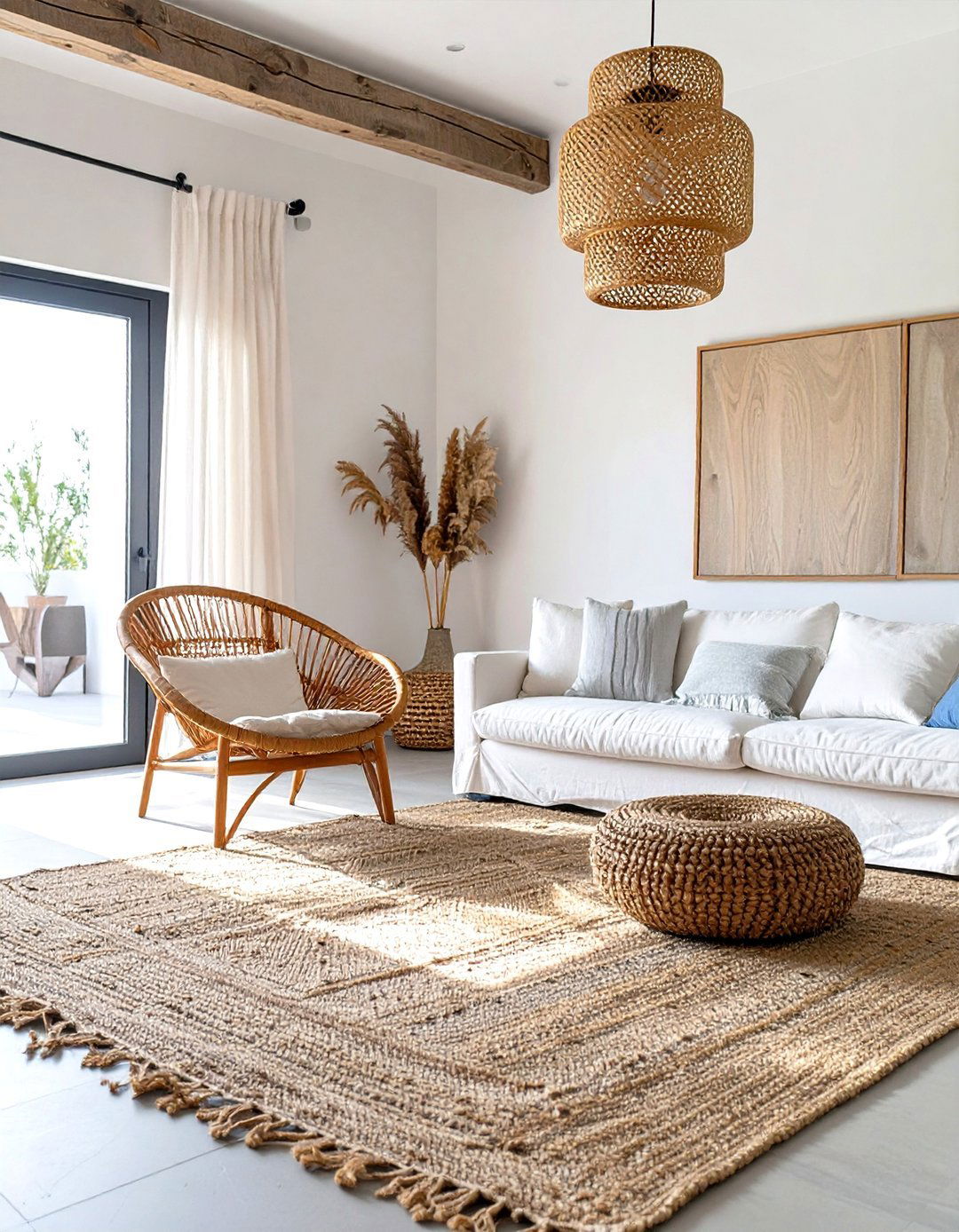 The Use of Natural Woven Textures - 30 modern farmhouse interior design ideas