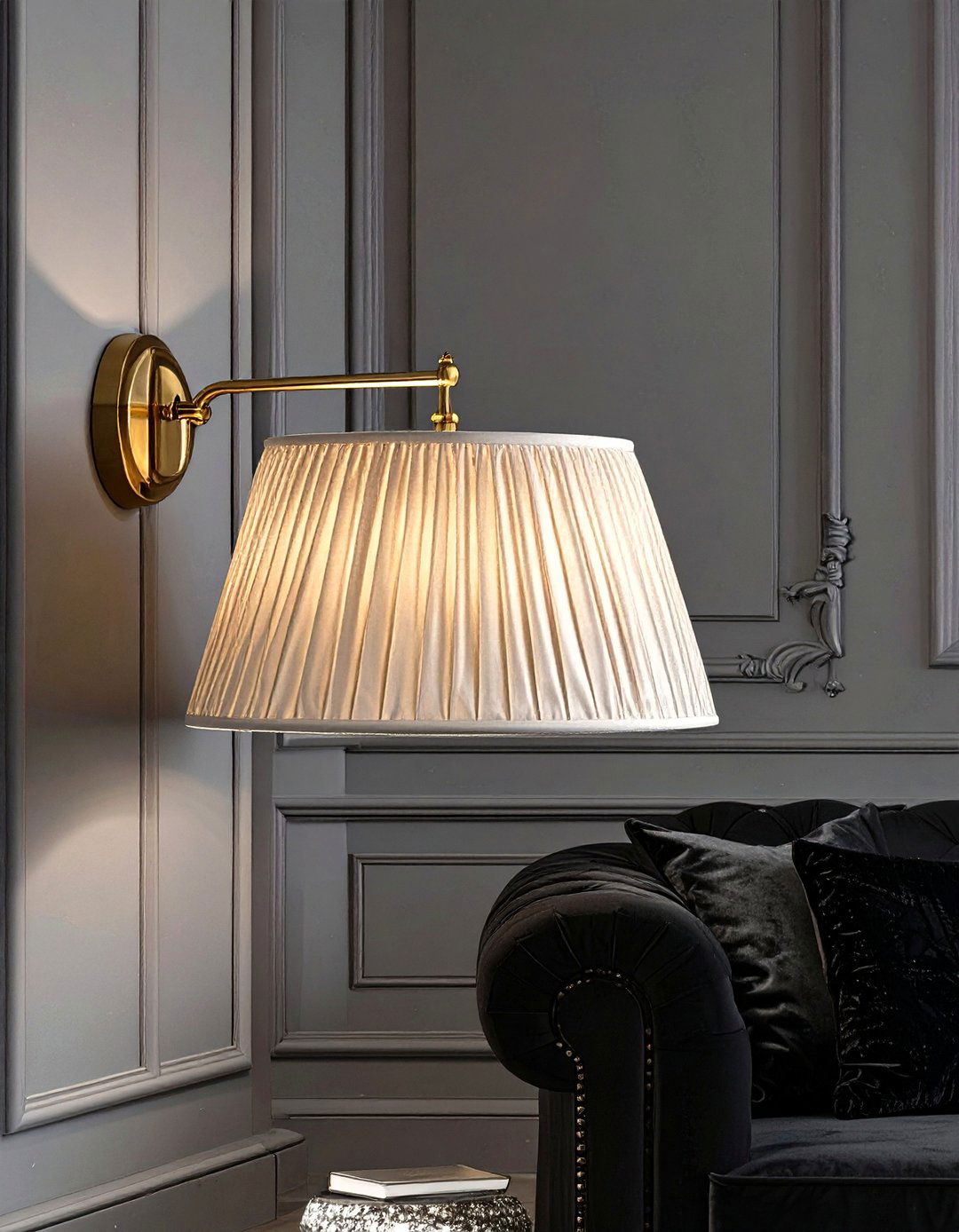 The Use of Pleated Fabric Lampshades - 30 old money interior design ideas