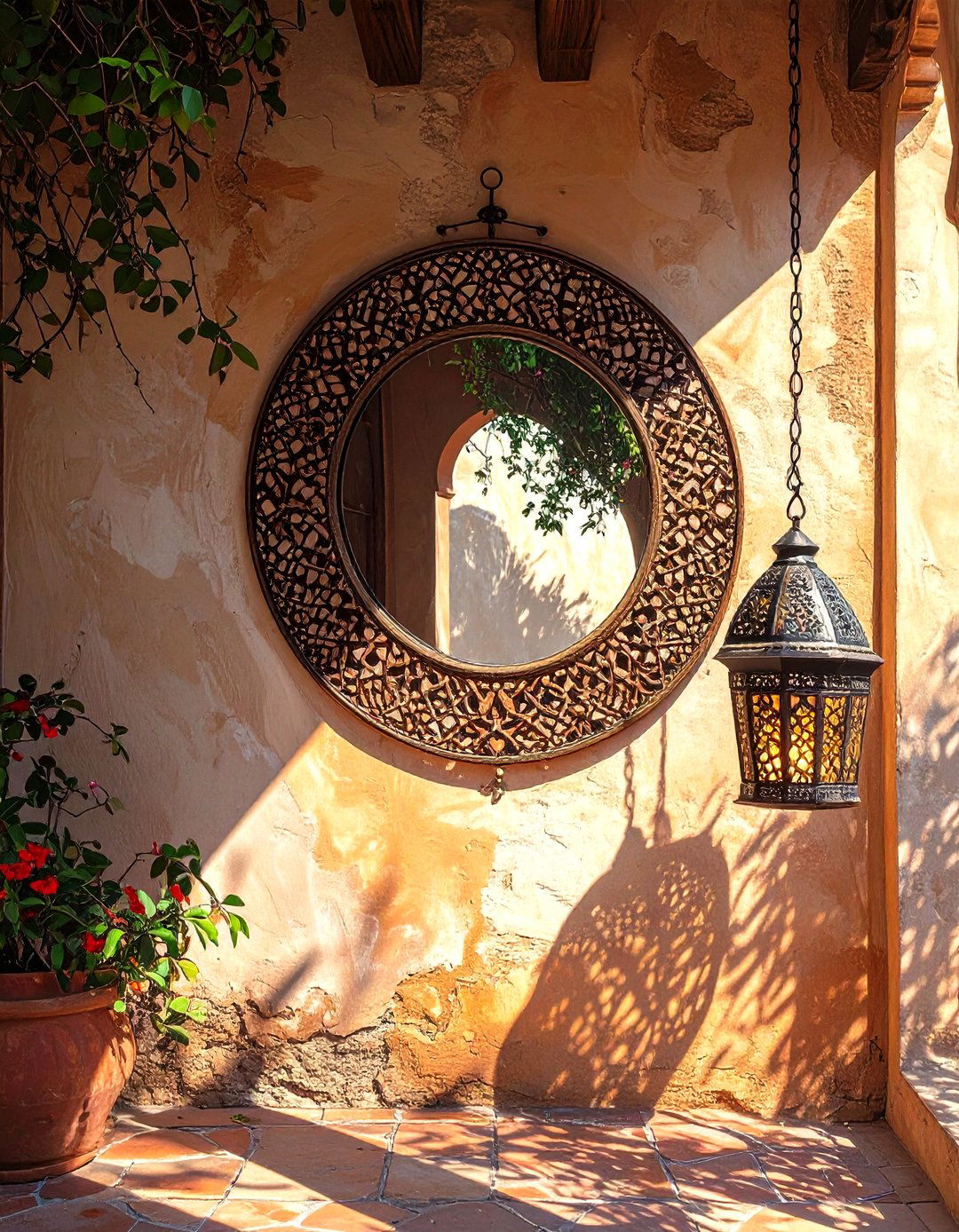 The Use of Punched Tin Mirrors and Lanterns - 30 mexican house design ideas