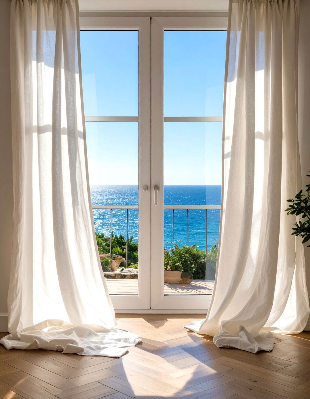 The Use of Sheer Breezy Curtains - 30 coastal interior design ideas