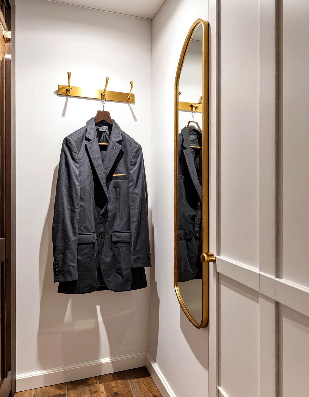 The Valet Hook and Mirror Closet - 30 narrow closet ideas