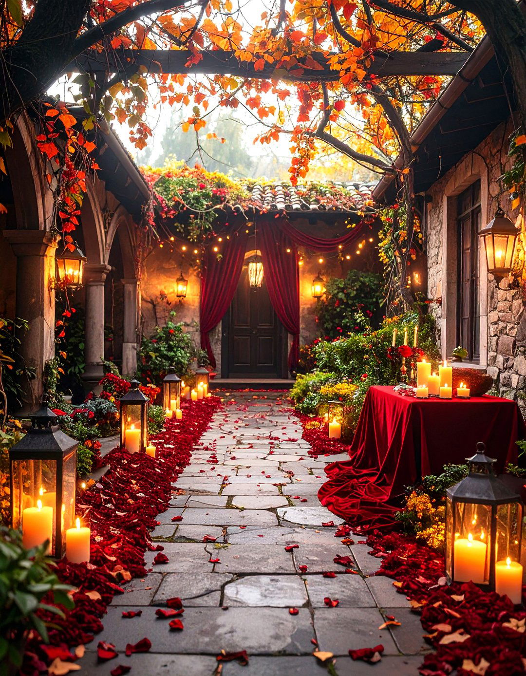 The Vampires Elegant Courtyard - 30 halloween outdoor decor ideas