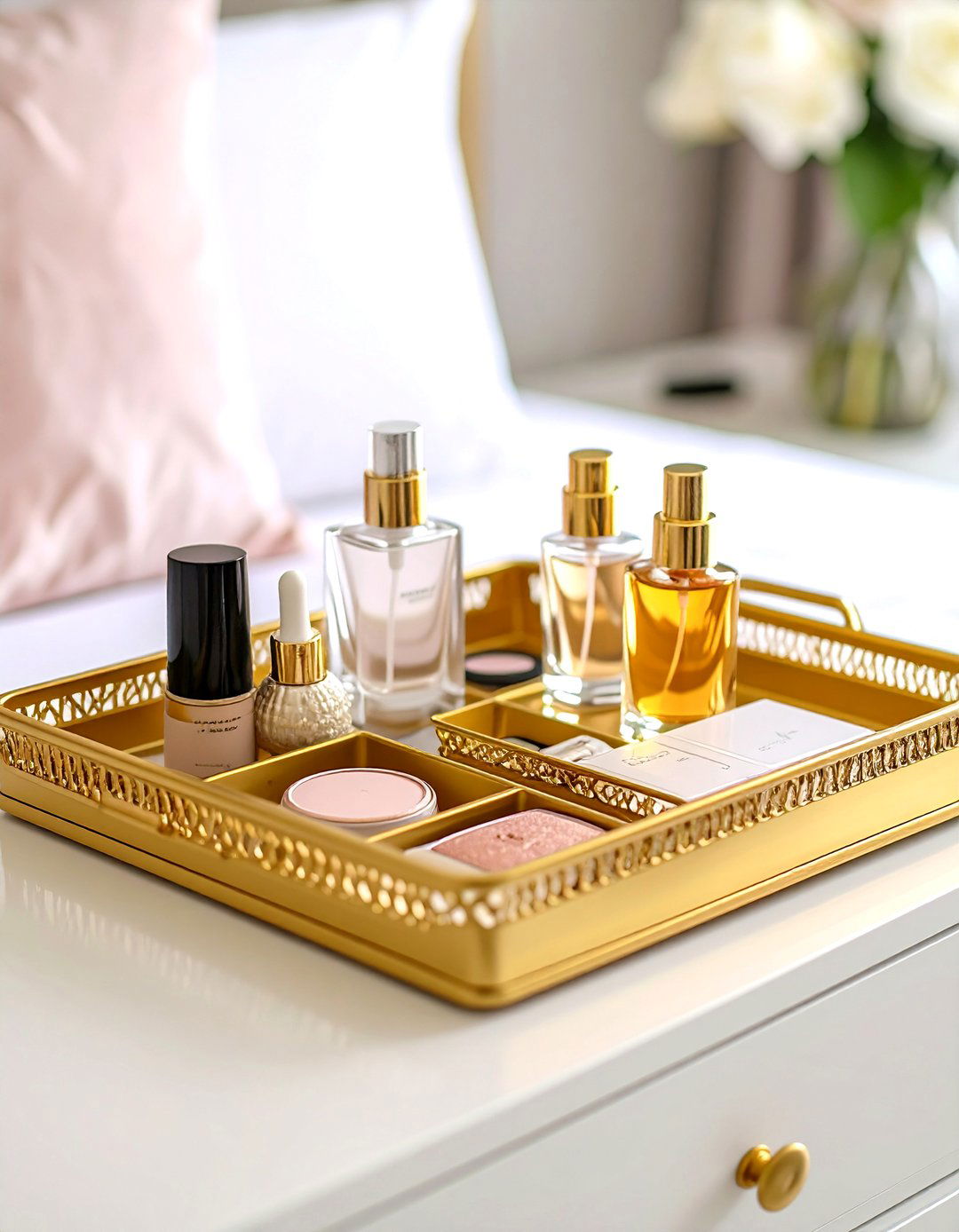 The Vanity Tray System - 30 dorm storage ideas