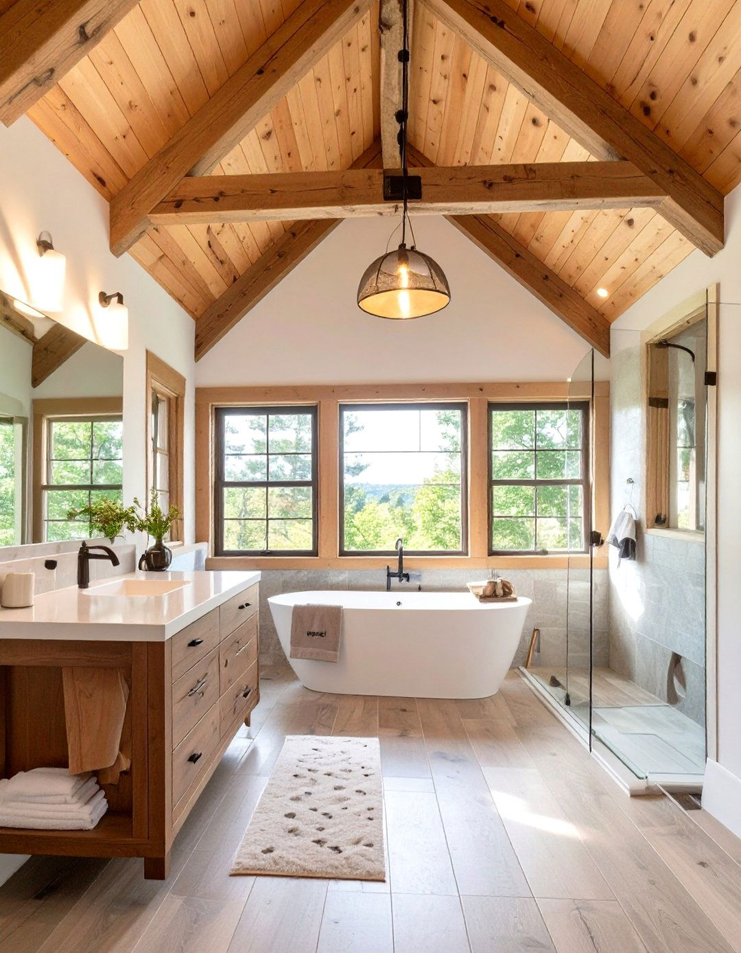 The Vaulted Ceiling Bathroom - 30 cabin bathroom ideas