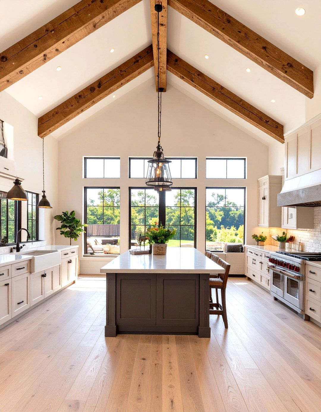 The Vaulted Ceiling Farmhouse Kitchen - 30 modern farmhouse kitchen ideas