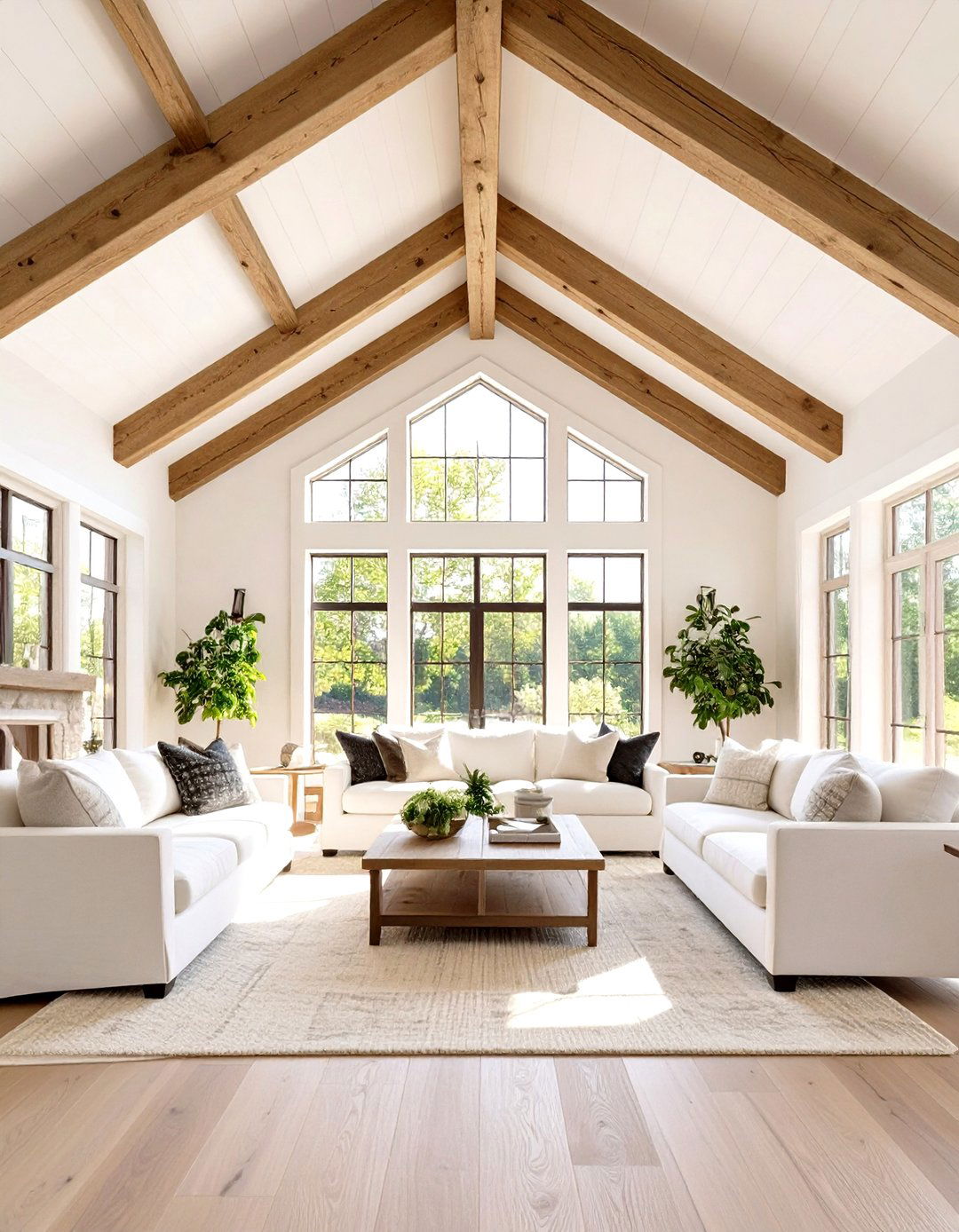 The Vaulted Ceiling with Exposed Trusses - 30 modern farm house design ideas