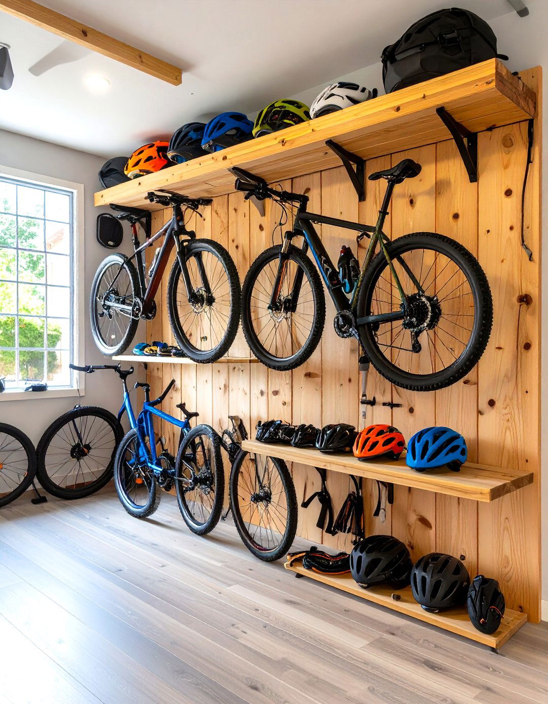 The Vertical Bike Storage Shelf - 30 garage shelf ideas