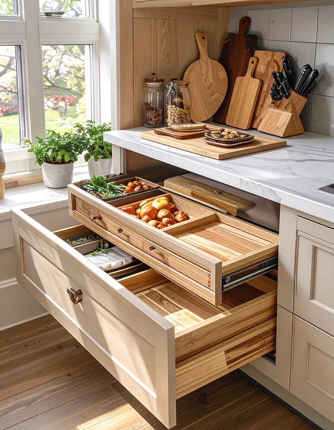 The Vertical Drawer Organizer - 30 blind corner kitchen cabinet ideas