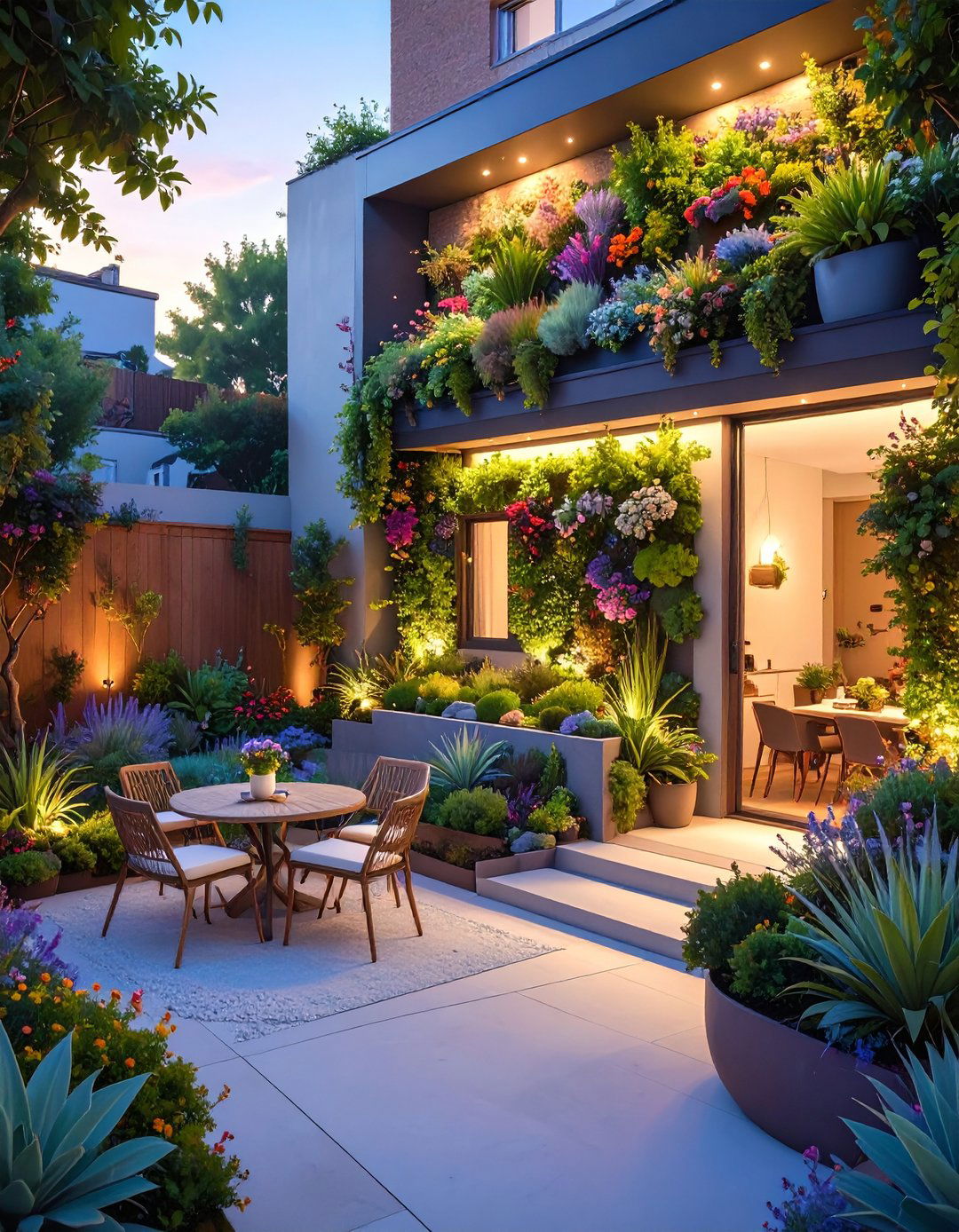 The Vertical Garden Courtyard - 30 modern small backyard ideas