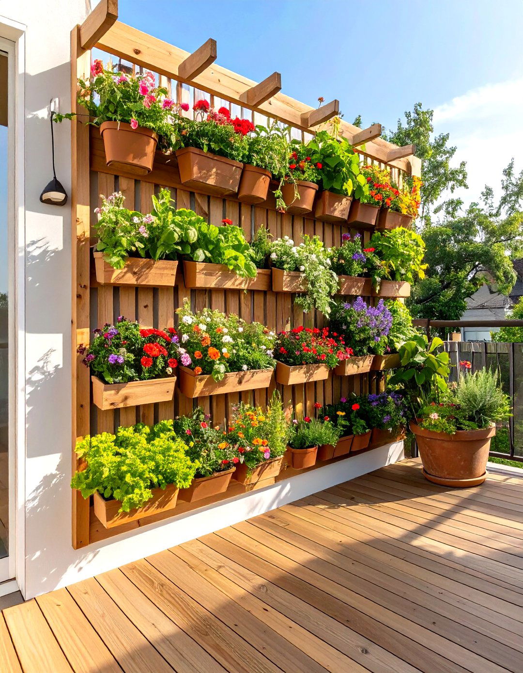 The Vertical Garden Deck - 30 inexpensive deck ideas