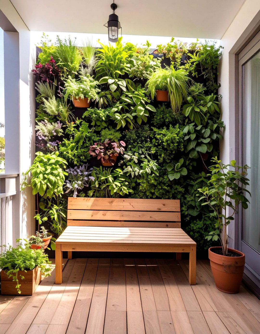The Vertical Garden Deck - 30 cozy small deck decorating ideas