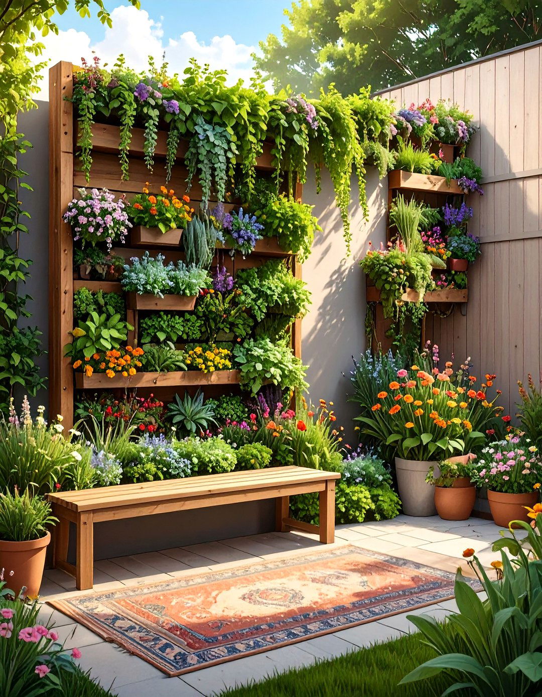 The Vertical Garden Oasis - 30 budget small backyard ideas