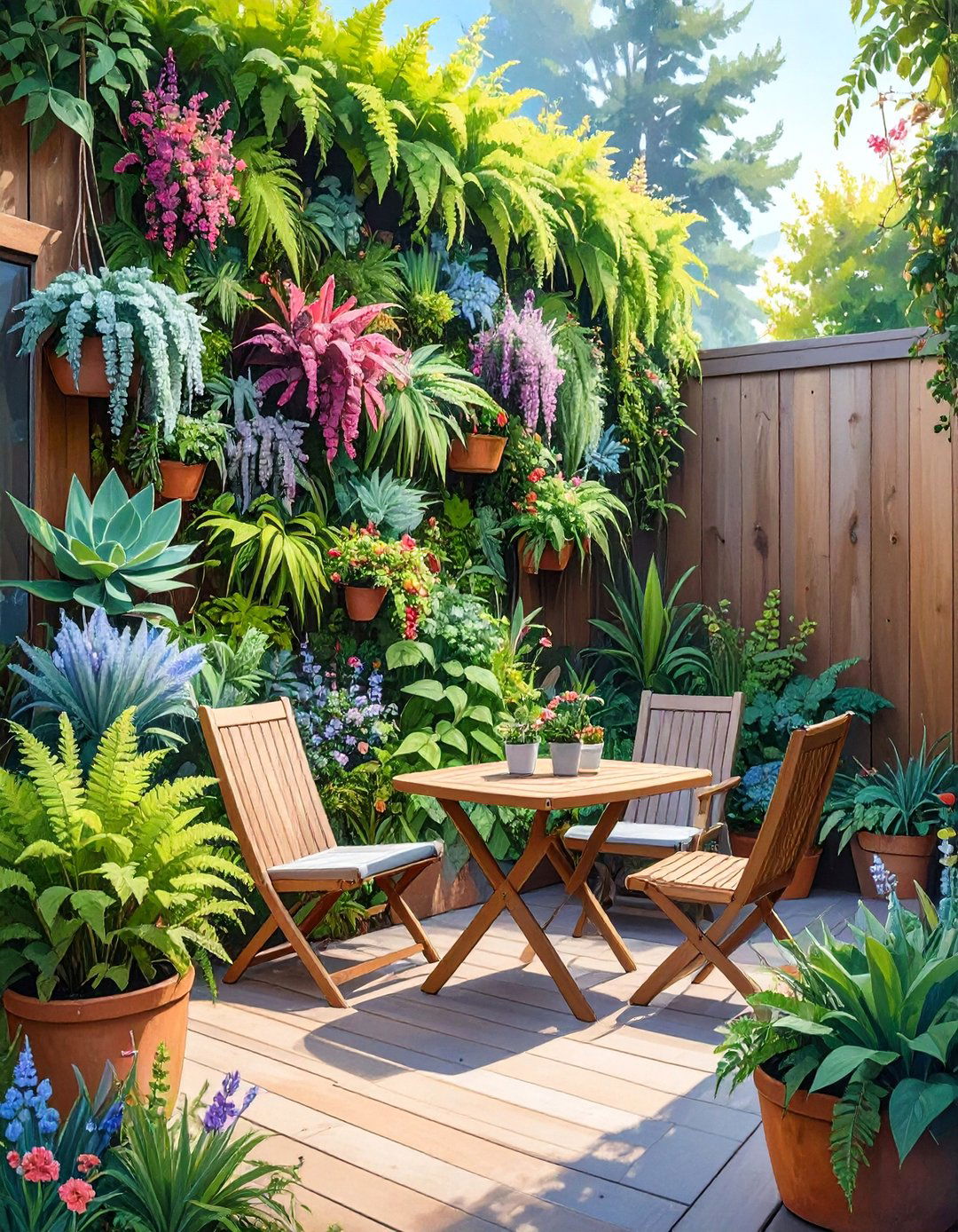 The Vertical Garden Oasis - 30 ai small backyard design ideas