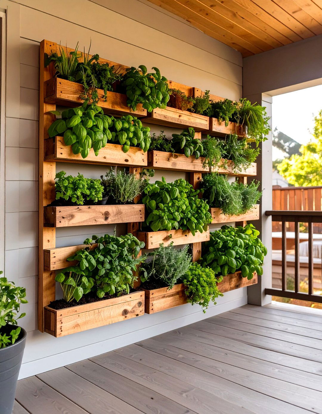 The Vertical Herb Garden Porch - 30 back porch ideas on a budget