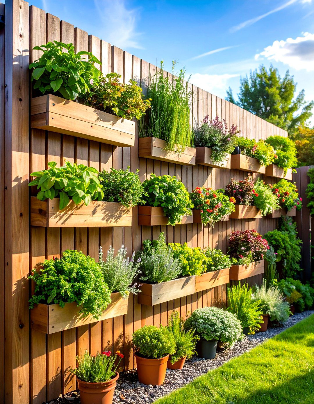 The Vertical Herb Garden Wall - 30 fence line landscaping ideas