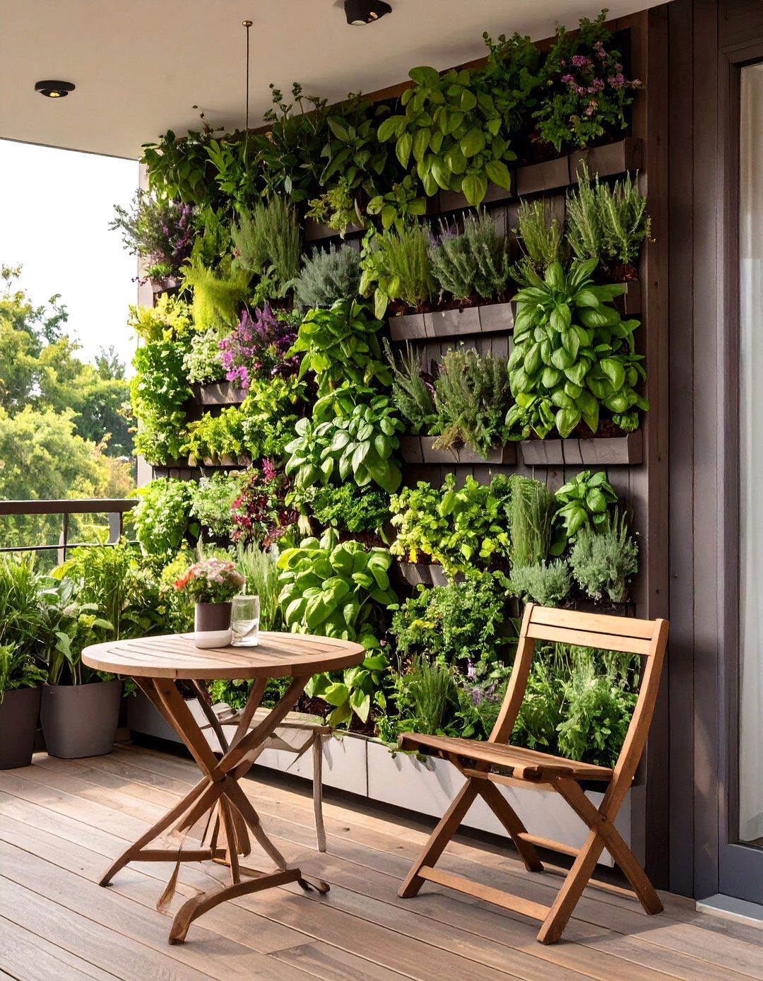 The Vertical Herb Wall Deck Garden - 30 deck garden ideas