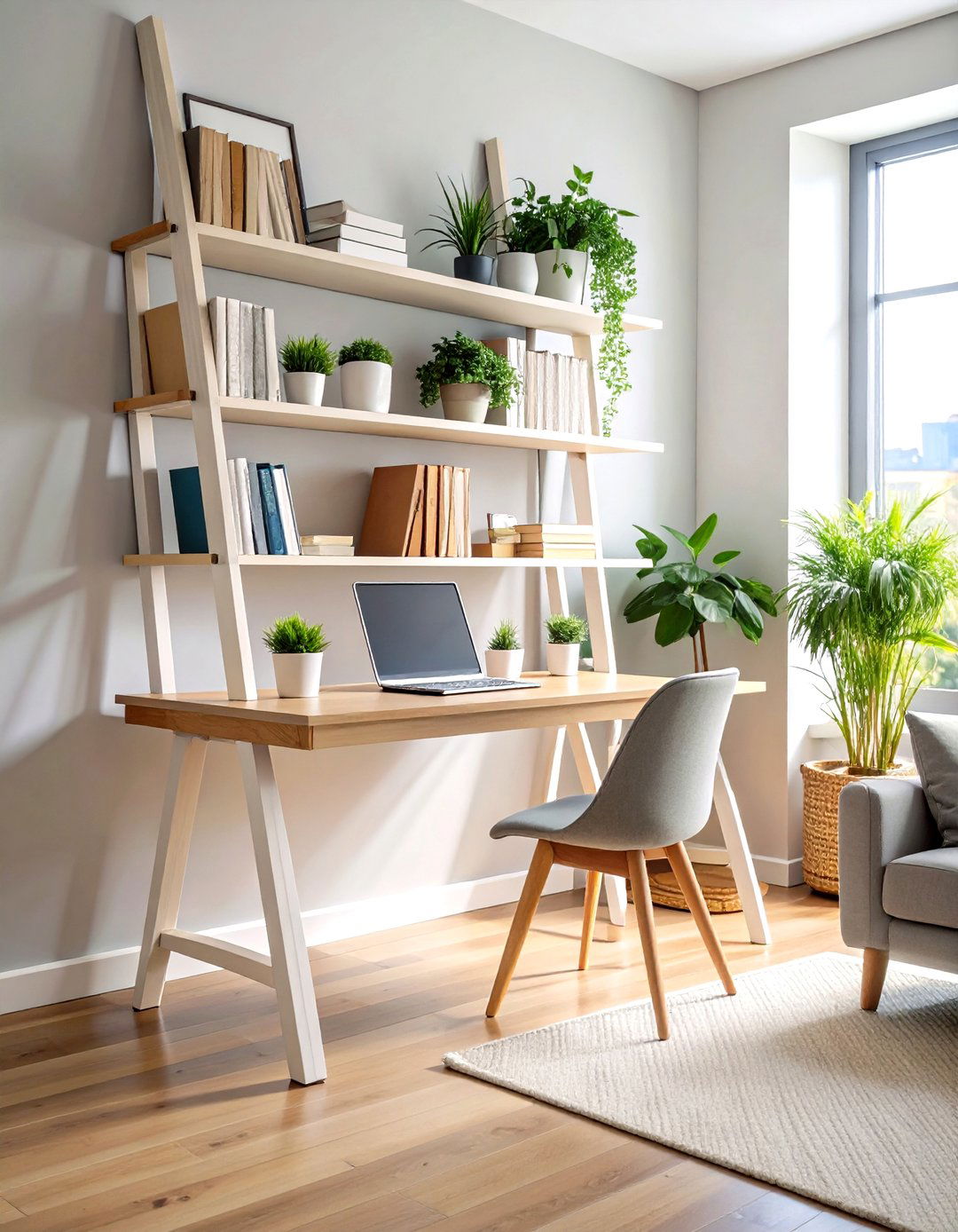 The Vertical Ladder Desk Living Room Office - 30 living room office ideas