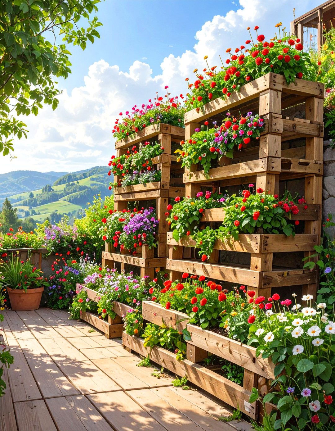 The Vertical Pallet Garden Slope - 30 hillside landscaping ideas on a budget