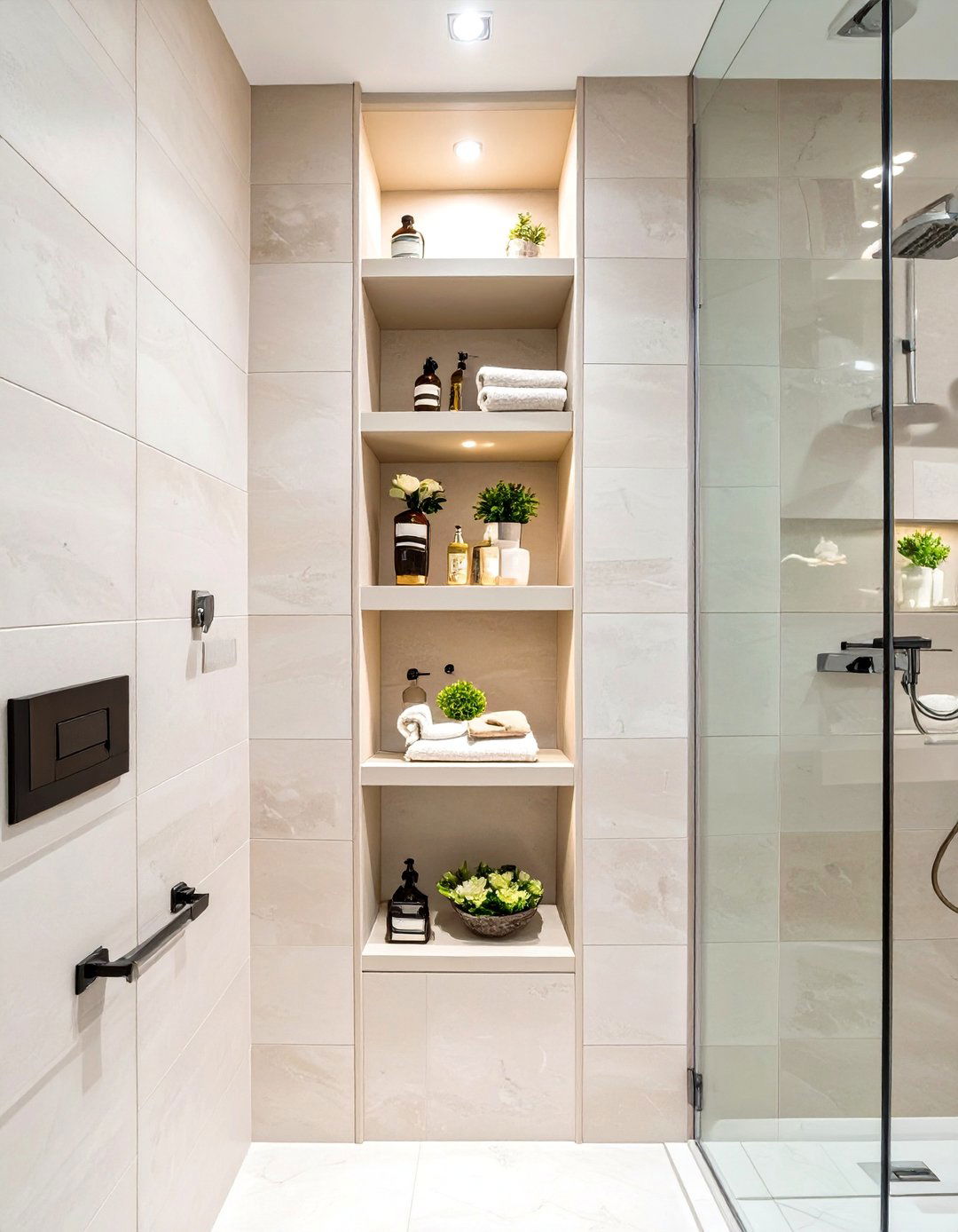 The Vertical Stacked Bathroom Niche - 30 bathroom niche ideas