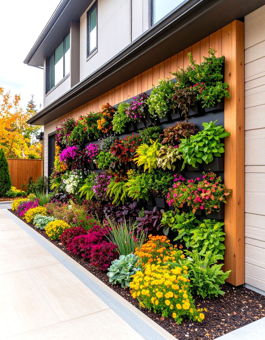 The Vertical Wall Garden Bed - 30 front yard flower bed landscaping ideas