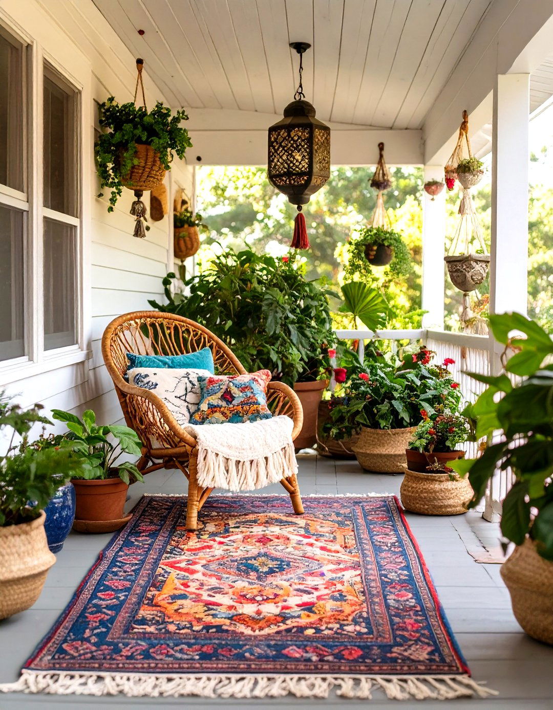 The Vibrant Bohemian Porch - 30 mobile home front porch ideas