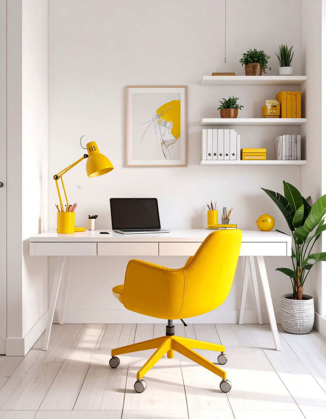 The Vibrant Color Pop Workspace - 30 at home office ideas