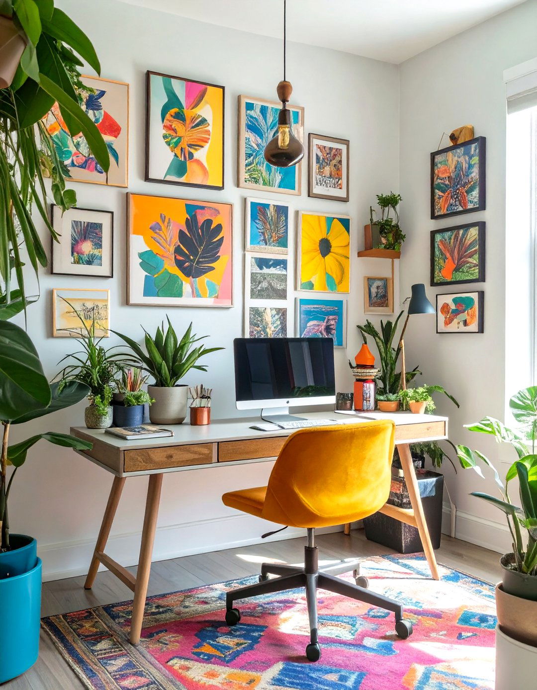 The Vibrant Maximalist Office Desk - 30 office desk decoration ideas