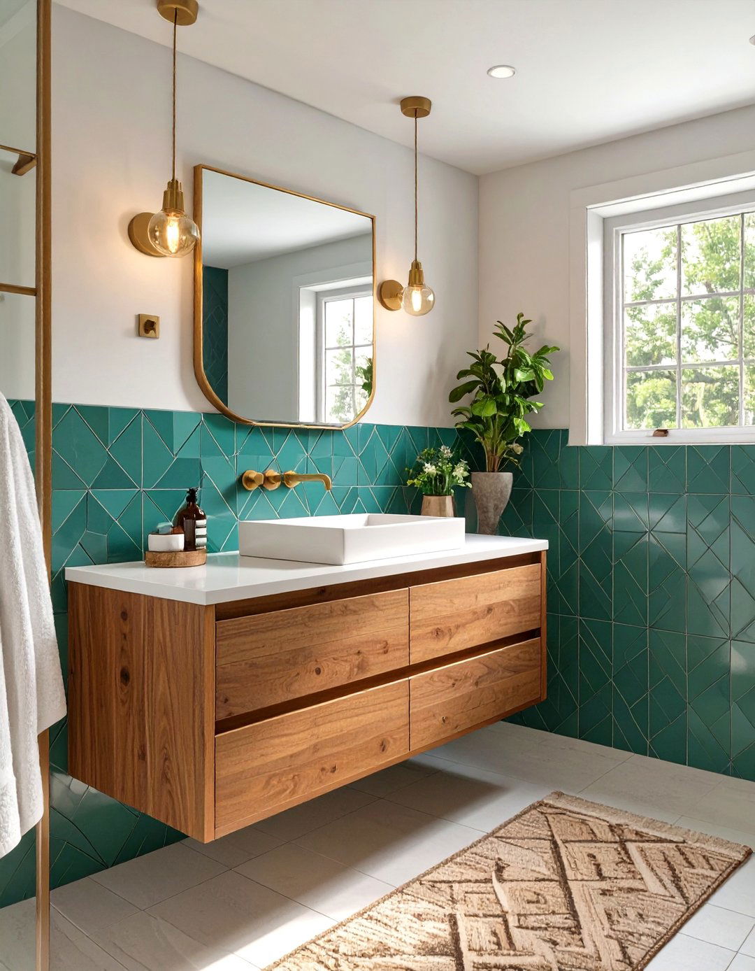 The Vibrant Mid Century Modern Bathroom - 30 bathroom decorating ideas