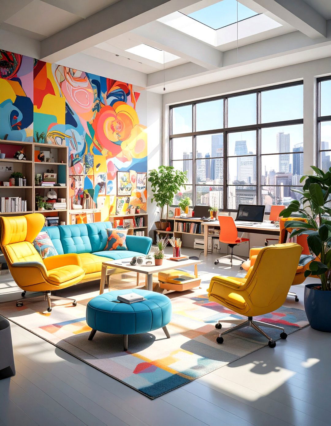The Vibrant Pop Art Office - 30 office decoration ideas for work